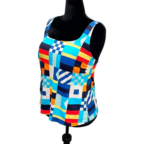 Plus 3-Piece Lands’ End Swim Set 16W/L — Tankini Rash Guard Board Shorts - Picture 3 of 13